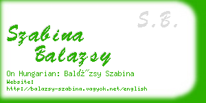 szabina balazsy business card